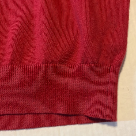 L.L. Bean-M-red-cotton/cashmere blend-crewneck, ribbed detailed, L/S, sweater. - Picture 6 of 13